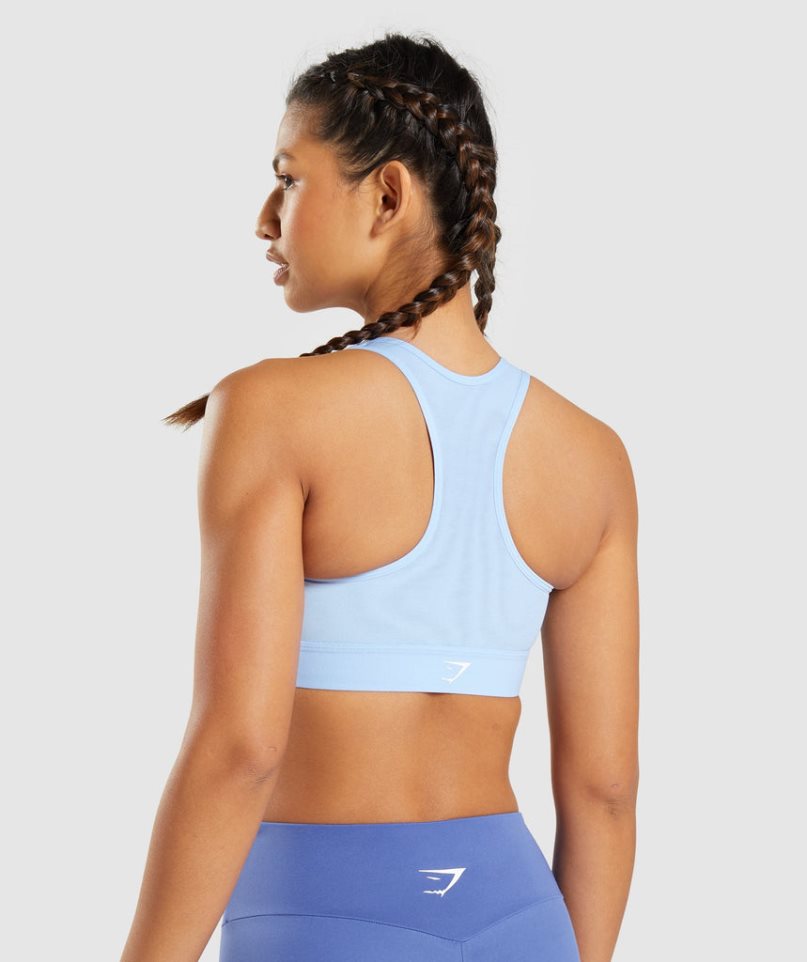 Women's Gymshark Lightweight High Support Sports Bra Light Blue | CA 15870N